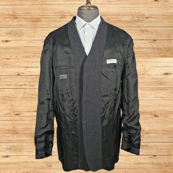 Giorgio Armani Wool Sports Coat Mens 42L Green Tint Textured Unstructured VTG - Picture 5 of 6